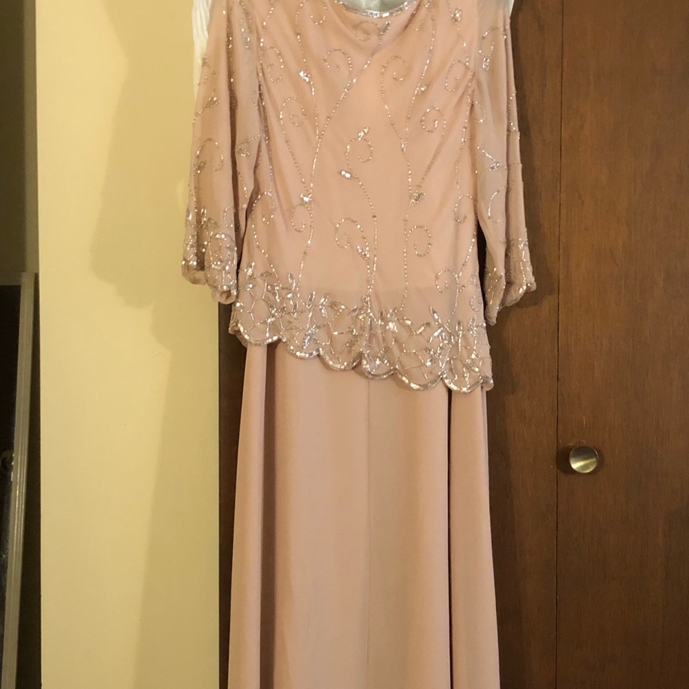 Never worn.  J Kara Embellished Georgette Dress